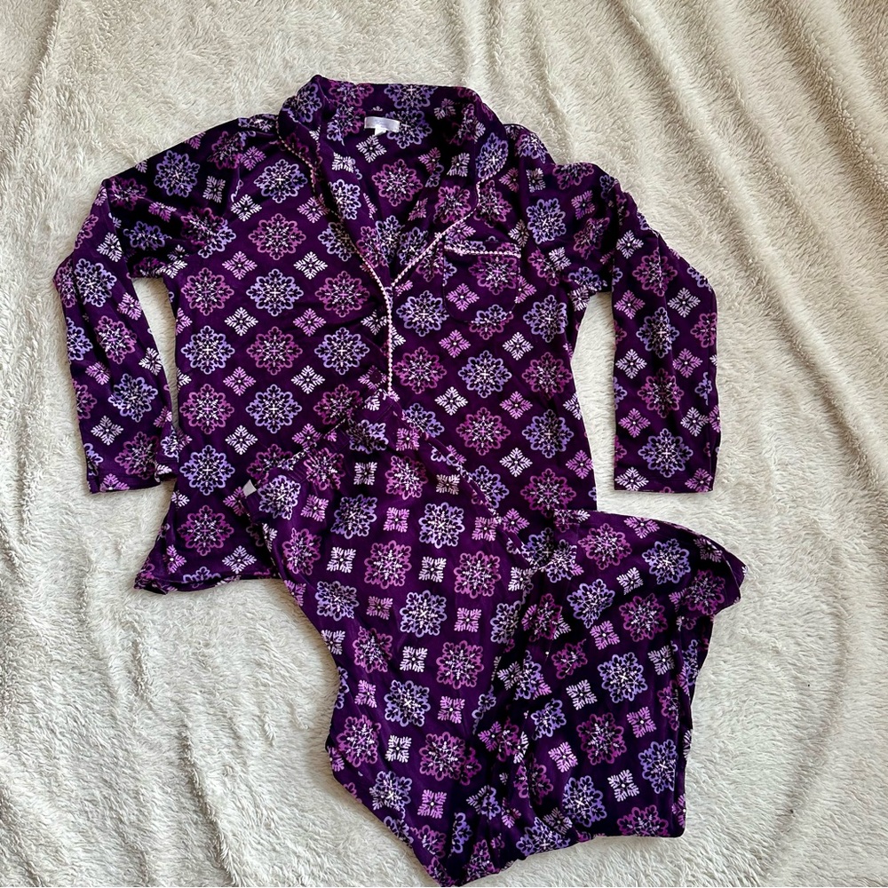 Secret Treasures Purple and Lavender Floral Print Pajama Set